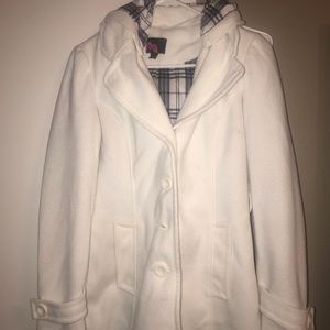 Forever 21 white coat with detachable hood